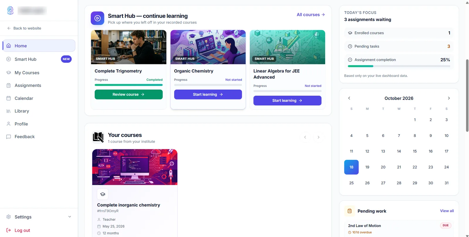Smart Hub self-paced courses